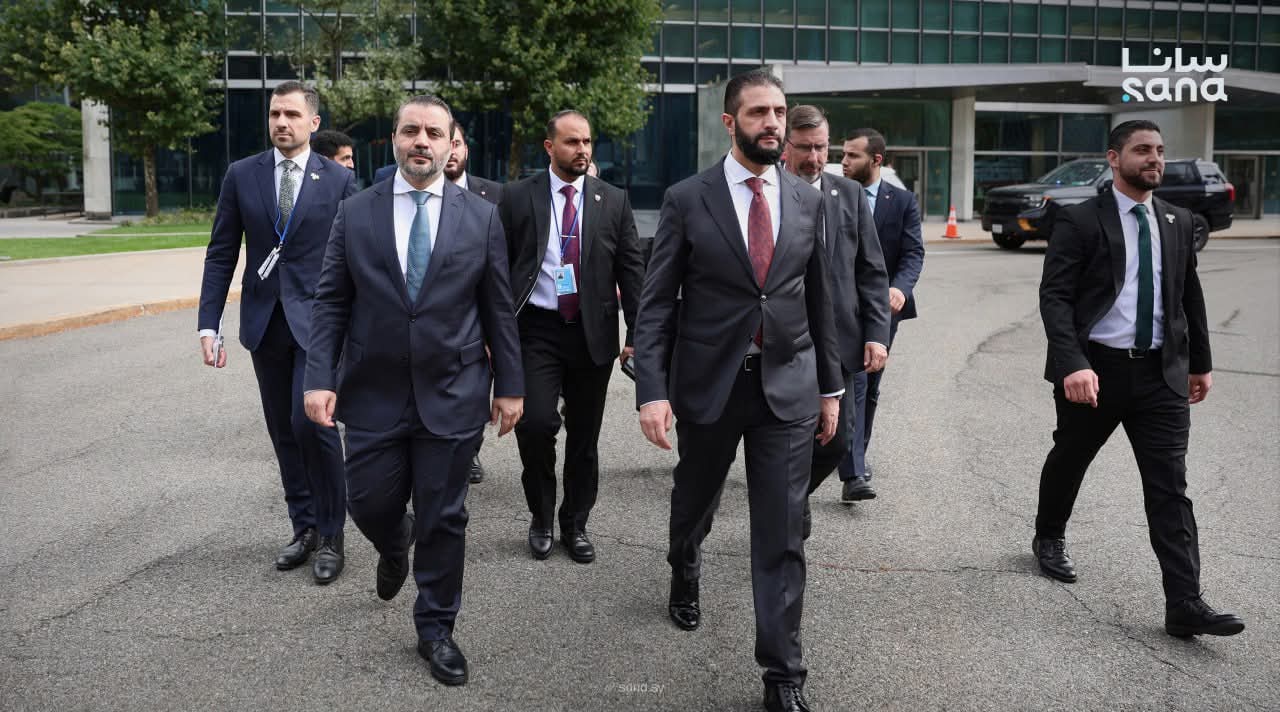 رئيس الجمهورية أحمد الشرع، يدخل إلى مقر الأمم المتحدة في نيويورك