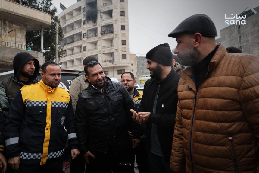 وزير الطوارئ وإدارة الكوارث يتفقد عدداً من مراكز الإيواء المؤقتة داخل مدينة حلب